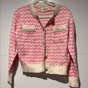 Pink and Cream Cardigan